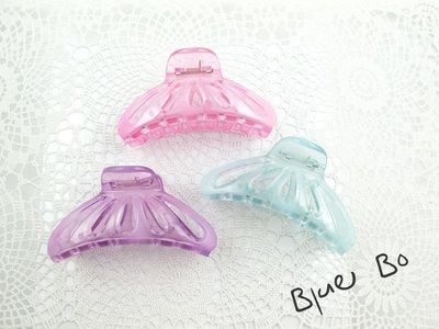 ~*BlueBo*~ 韓國飾品  超好用 透明果凍鏤空水滴圈大抓夾  大鯊魚夾~9.5cm