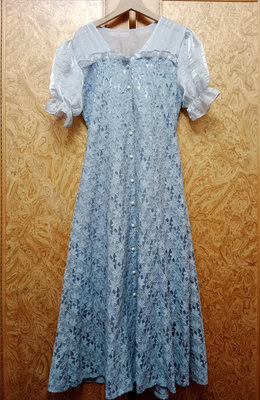 韓國kr 藍色蕾絲洋裝  C518-9075