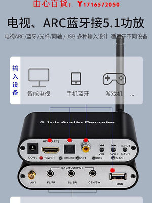 可開發票量大優惠電視hdmi ARC音頻分離器U盤接5.1功放轉換解碼器連線