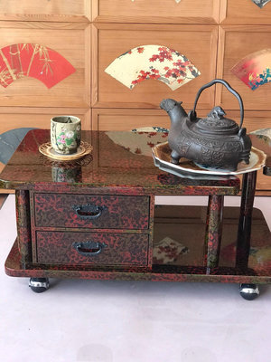 zwx 日本舶來品 菠蘿漆茶桌 超大茶几 可移動 可放火缽可放茶盒