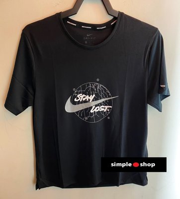 【Simple Shop】 NIKE Dri-FIT RUN 運動短袖 排汗 跑步短袖 黑色 男款 DA0217-010