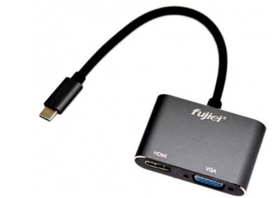 力祥 TY1011 USB3.1 Type-C to HDMI/VGA 雙輸出影像轉接器