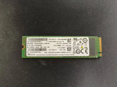 【SKhynix 海力士】SSD PCIe NVMe 1TB(拆機良品)