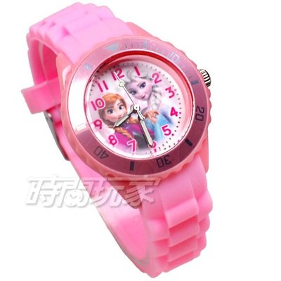 Disney 迪士尼 DU5-3077 時尚卡通手錶 冰雪奇緣 艾莎公主 安娜公主 雪寶 手錶 數字 女錶 粉紅色