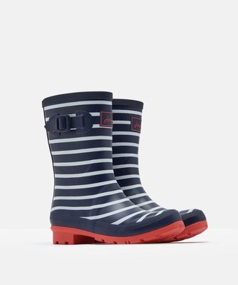 Miolla 英國品牌 Joules 深藍白條紋色中筒雨靴/雨鞋