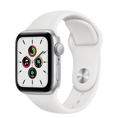Apple Watch SE (GPS) 40mm 銀色鋁金屬錶殼+白色錶帶