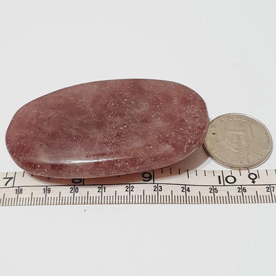 90.5g 草莓晶 拋光 水晶 礦石 M15Z 擺件 手把件 冥想石 禮物 收藏