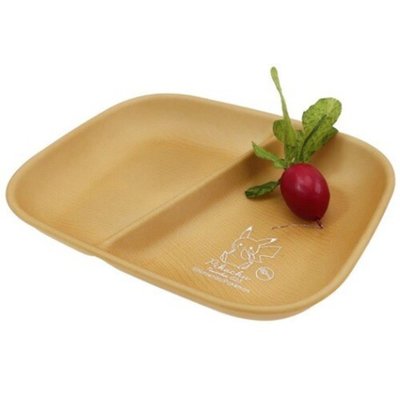 日本製 皮卡丘餐盤 耐熱餐盤 木紋 圓盤/分隔盤 寶可夢 皮卡丘 露營 餐盤 兒童餐具 自助餐盤
