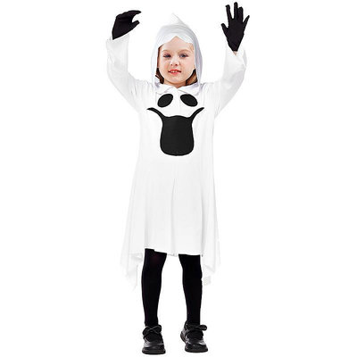 萬圣節小童微笑幽靈表演服裝 兒童角色扮演演出派對服裝分銷
