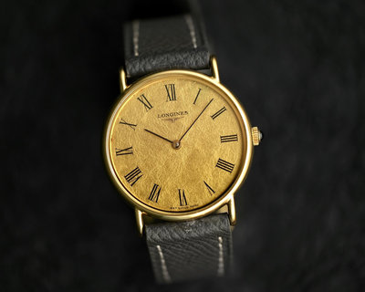 【叁·時貳更】古董浪琴Longines"金箔"手卷機械錶/錶
