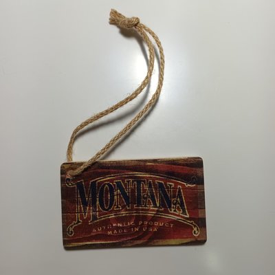 美國製 蒙大拿州 Montana 木製行李吊牌 名牌 復古