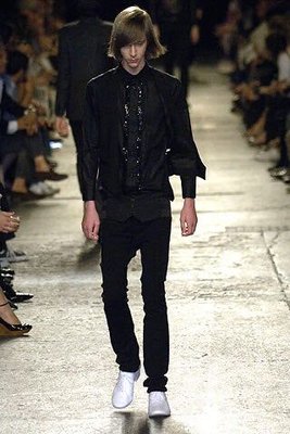 Dior HOMME 07AW 秀上款 超稀少黑色條紋單扣西裝背心 Size:48 lv bv  balenciaga slp
