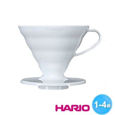 晴天咖啡☼ VDC-02W錐形陶瓷濾杯(附量匙)日本HARIO V60手沖咖啡濾器1-4人滴漏式濾杯VDC02W