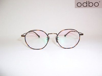 光寶眼鏡城(台南) odbo(Japan) 最新加寬復古純鈦眼鏡*日本製,1538 /c071,純鈦樹脂面複合款,