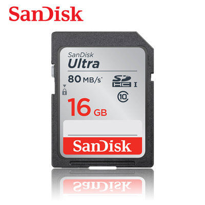 現貨 SanDisk【16GB】Ultra SDHC SD 記憶卡 C10 UHS-I (SD-SD80M-16G)