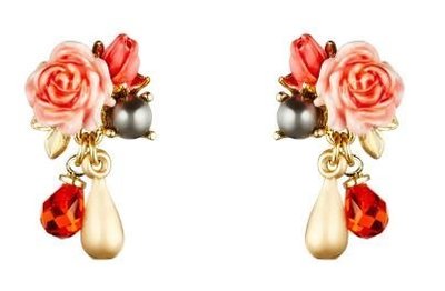 【巴黎妙樣兒特惠2500】法國廠製造 Les Nereides 精雕細琢野玫瑰 傳奇冶豔風情耳環