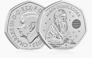 全新2023年英國哈利波特系列-阿不思·鄧布利多50便士紀念幣- UC# 1599