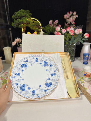 日本制造鳴海盤子narumi盤子鳴海米蘭盤子蛋糕鏟原盒 索拉