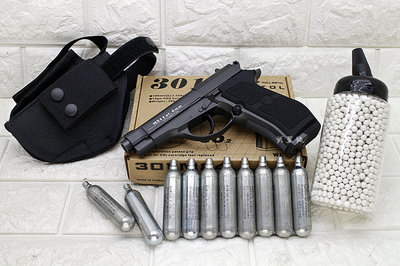 台南 武星級 WG 301 M84 貝瑞塔 手槍 CO2槍 優惠組D ( 小92獵豹M9 CO2直壓槍BB槍BB彈玩具槍
