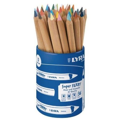 ☆【德國LYRA】三角原木色鉛筆(17.5cm)36支免運買再送削筆器