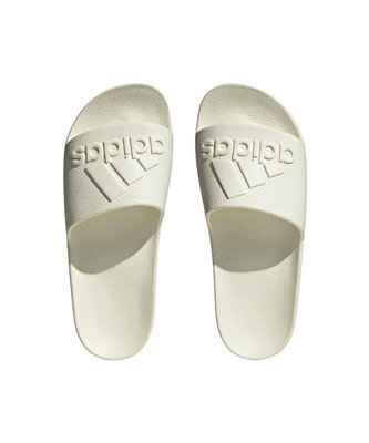 【adidas 愛迪達】ADILETTE AQUA 男/女 專業運動 游泳 運動拖鞋 米白 IF7370 尺寸:UK4-14