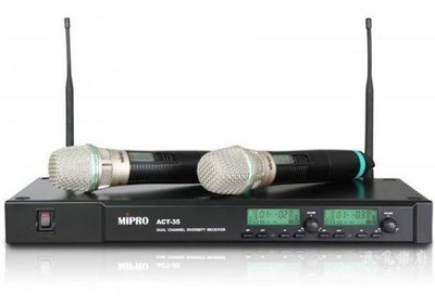 《民風樂府》台灣製 嘉強 MIPRO ACT-35B 雙頻道自動選訊 2支無線麥克風 可選擇搭配領夾麥克風