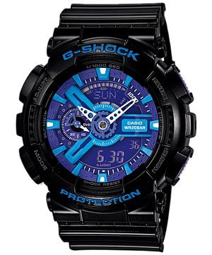 G-SHOCK 卡西歐 潮版金屬雙顯運動錶-藍黑 GA-110HC-1A限量款