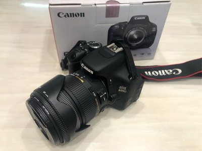 二手Canon EOS 600D單眼相機+SIGMA DC 17-70mm 1:2.8-4鏡頭/單眼新手練機首選/完整全配備（不含記憶卡）/附相機包