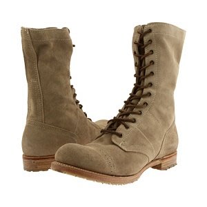 【Made in USA】VINTAGE NATHANIEL JUMP Boot 麂皮沙色高筒靴 傘兵靴長靴賠售US10