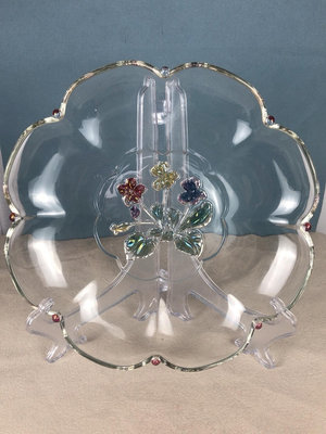 【二手】日本回流SOGA大玻璃水果盤  有劃痕詳圖見6看 回流 擺件 茶具【佛緣閣】-1643