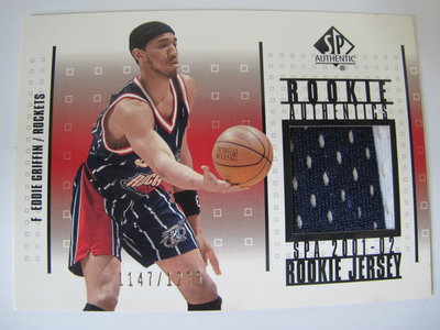 ~ Eddie Griffin ~2002年SPA RC 新人限量比賽用 NBA特殊雙色球衣卡 Game Jersey