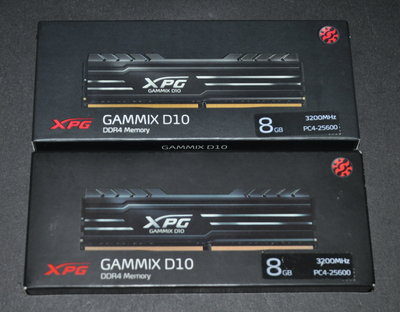 威剛電競 XPG GAMMIX D10 DDR4-3200 8Gx2 購買2020.04 同廠牌 同顆粒 雙通道 終保