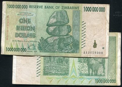 【紙幣】ZIMBABWE(辛巴威), P83   , 10億  , 2008,品相普F#206886