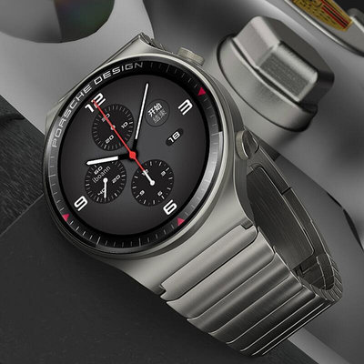 Q【現貨】新款適用華為GT2保時捷版本原配鋼帶GT2Pro手錶ECG鈦金灰金屬鋼帶22mm錶帶