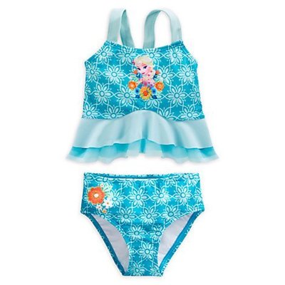 【安琪拉 美國童裝】Disney Store 美國迪士尼冰雪奇緣艾莎公主兩件式泳裝泳衣