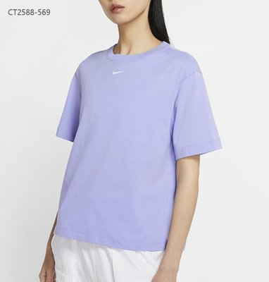 【熱賣精選】Nike耐吉女款休閒T恤短袖紫色圓領素面TCT-LK49509