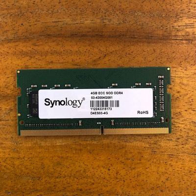Synology 原廠 NAS RAM 4GB ECC SOD DDR4 D4ES03-4G 2023-6月拆換