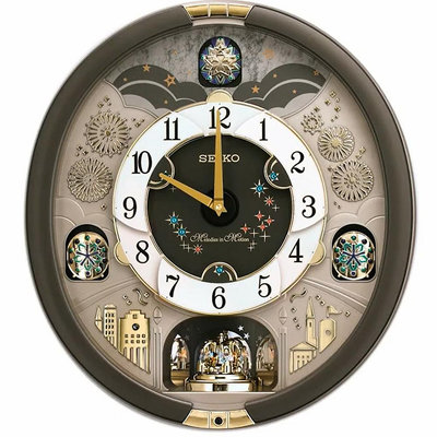 【獨特鐘錶】SEIKO精工原廠公司貨現貨🔥  水晶旋轉擺飾 光控音樂報時 時鐘 掛鐘 QXM385、QXM385N