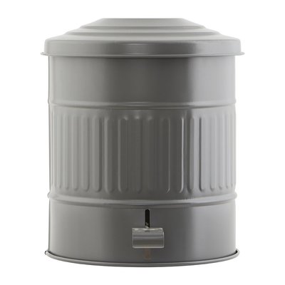 【丹麥House Doctor】灰色金屬垃圾桶 15L 灰色垃圾桶 鐵製垃圾桶 腳踏式垃圾桶 踏板式垃圾桶
