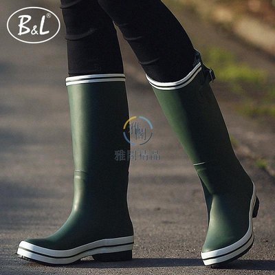BL高筒雨鞋女韓國時尚雨靴成人女士橡膠經典長筒膠鞋防水防滑水鞋-雅閣精品