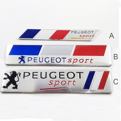 【熱賣精選】1 x 鋁製 PEUGEOT SPORT 標誌汽車汽車側後行李箱裝飾徽章徽章貼紙貼花適用於 PEUGEOT