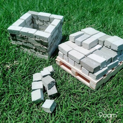 【玩水泥】迷你水泥磚DIY花盆、置物盒材料包組 紅磚色