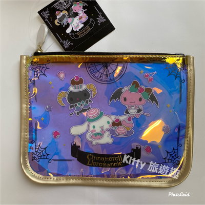 [Kitty 旅遊趣] Hello Kitty 多功能包附鎖圈 化妝包 收納包 三麗鷗大集合 萬用包 亮面