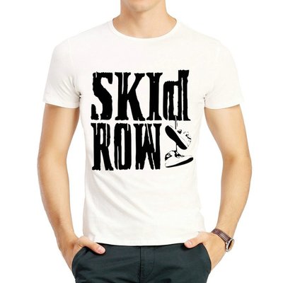 【可選兒童尺寸】窮街樂隊T恤歐美潮流白色短袖流行個性衣服男女Skid Row T-shirt