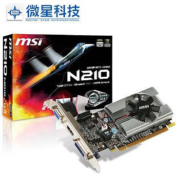 【也店家族 】MSI 微星 N210 MD1G/D3 DDR3 1G 顯示卡