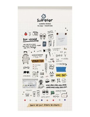 ❅PAVEE❅  韓國Suatelier~ Travel Note 旅行日誌 日記裝飾貼紙 (No.1057)