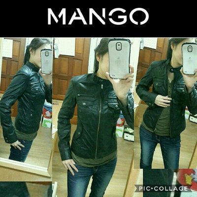 西班牙 mango （尺碼s/USA XS）帥氣 騎士風 個性 防風 夾克 仿皮皮衣/賽車短版(#0015000)