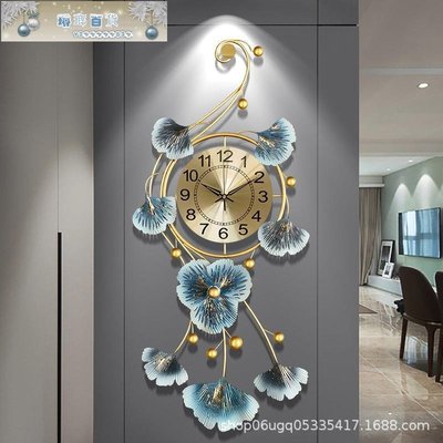 下殺-【批發】新中式鐘表掛鐘客廳家用時尚藝術大氣墻面裝飾掛時鐘掛表
