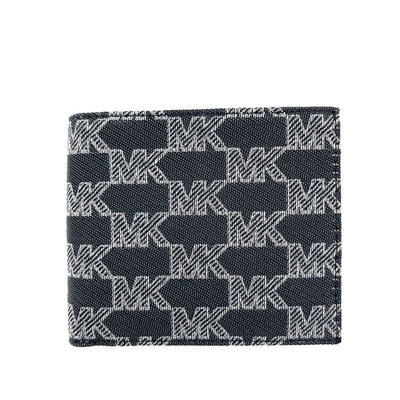 【美麗小舖】MICHAEL KORS MK 黑色織布材質 男夾 短夾 皮夾 錢包~M93740