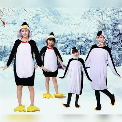 大人/兒童 企鵝造型服飾服裝 企鵝睡衣 萬聖節聖誕節 卡通動物連身睡衣 派對角色扮演遊戲服飾服裝